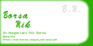 borsa mik business card